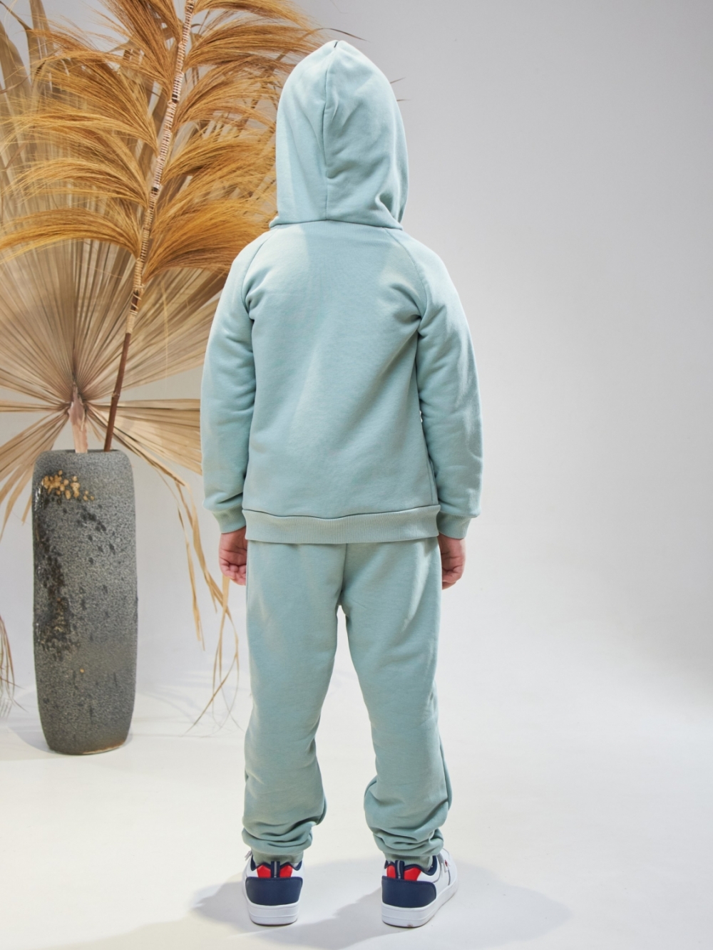 328-ОЛ. Костюм детский  на молнии, олива, хлопок 65%, 35% ПЭ, 3-х нитка без начеса 98,104,110,116