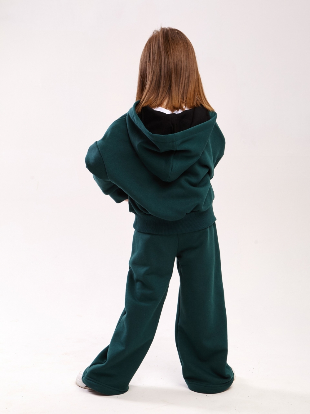 344-ИЗ. Костюм детский оверсайз на молнии, изумруд, хлопок 65%, 35% ПЭ, 3-х нитка без начеса 98,104,110,116