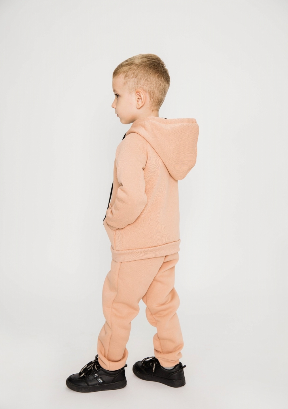 319-К. Костюм детский  на молнии, капучино, хлопок 65%, 35% ПЭ, 3-х нитка (начес) 80,86,92