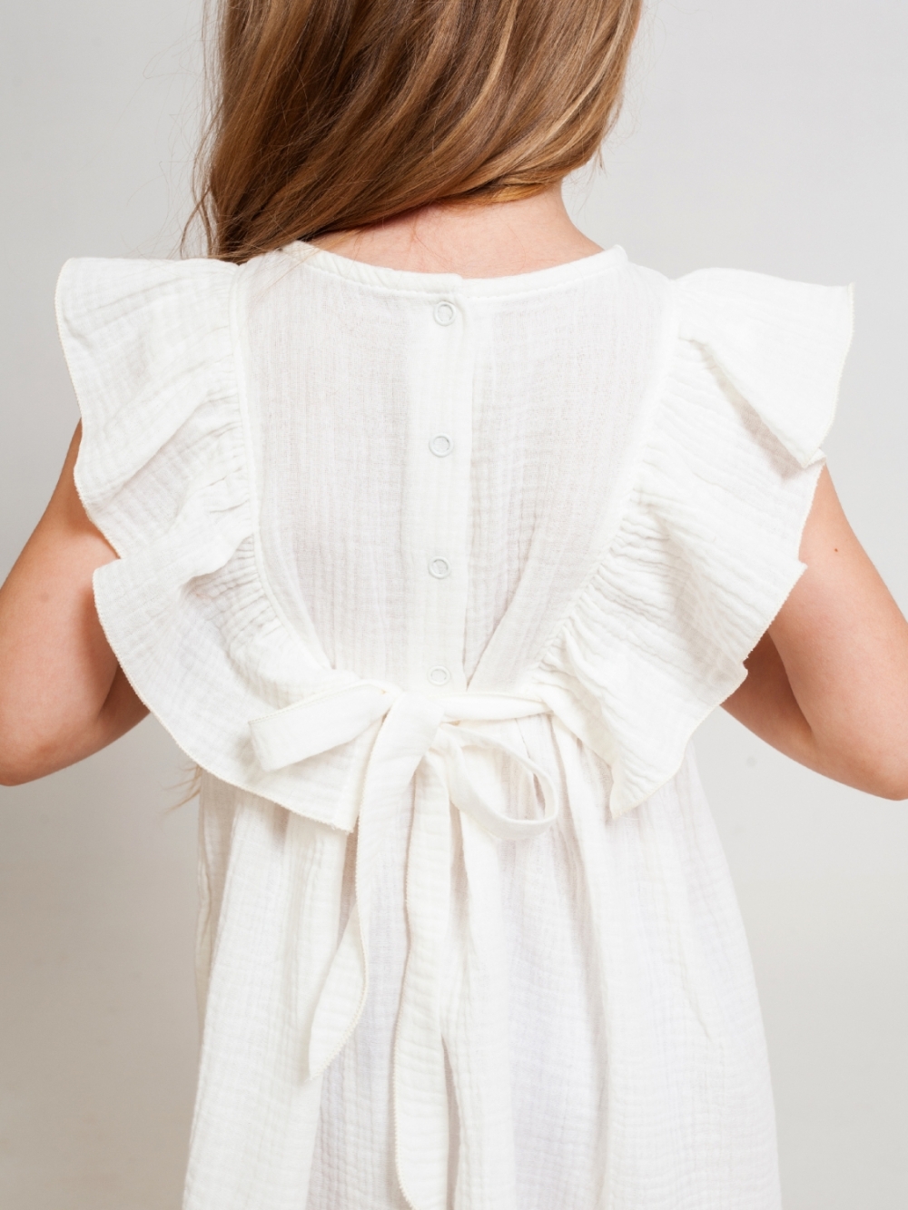 322-МО. Платье из муслина детское, хлопок 100% молочный, р. 74,80,86,92