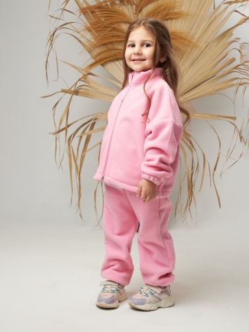 Купить оптом 331. Костюм детский (Брюки+Толстовка), розовый, 100% полиэстер, р. 98,104,110,116 в Евпатории