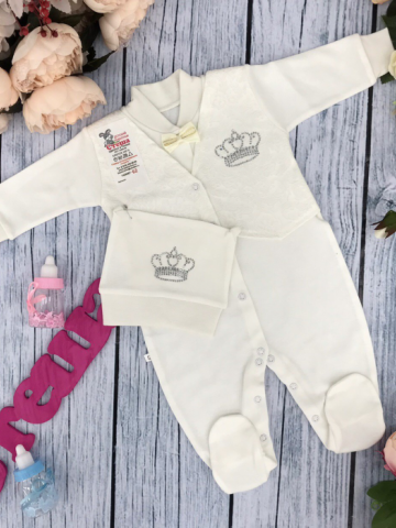 Купить оптом 210. Комбинезон с шапкой ясельный, хлопок 100 % интерлок в Евпатории