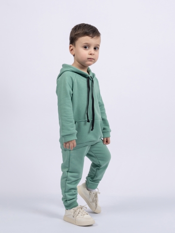 Купить оптом 311-Х. Свитшот с капюшоном + Штаны, хлопок 65%, 35% ПЭ, 3-х нитка ( без начеса) хаки 98,104,110,116 в Евпатории