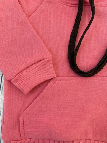 311-М. Свитшот с капюшоном + Штаны, хлопок 65%, 35% ПЭ, 3-х нитка ( без начеса) малина 146,152,158